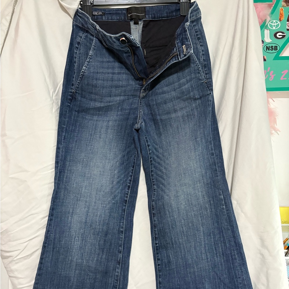 White House Black Market Blue Flare Jeans